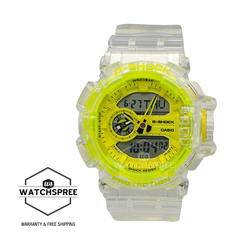 [Watchspree] Casio G-Shock GA-400 Lineup Special Color Models Semi-Transparent Resin Band Watch GA400SK-1A9 GA-400SK-1A9