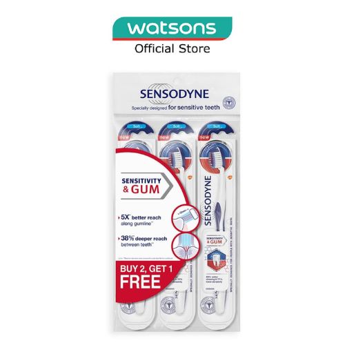 SENSODYNE Sensitivity & Gum Soft Toothbrush Buy 2 Get 1 Value Packset 3S