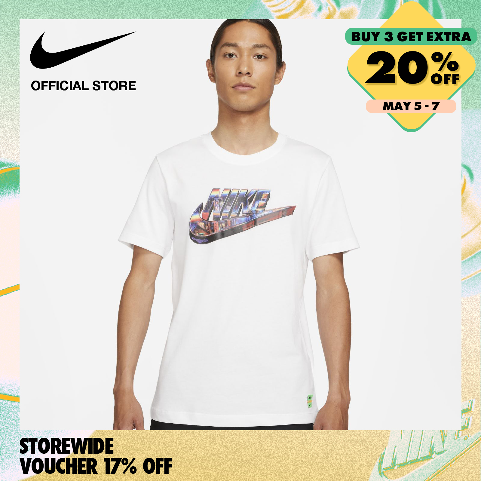 Nike Men's Sporstwear Worldwide HBR T-Shirt - White