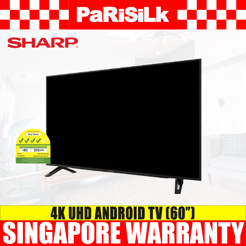 (Bulky) Sharp 4T-C60CK1X 4K UHD Android TV (60inch) - 4 Ticks + Free Delivery + Free Installation (Table Top Setup)